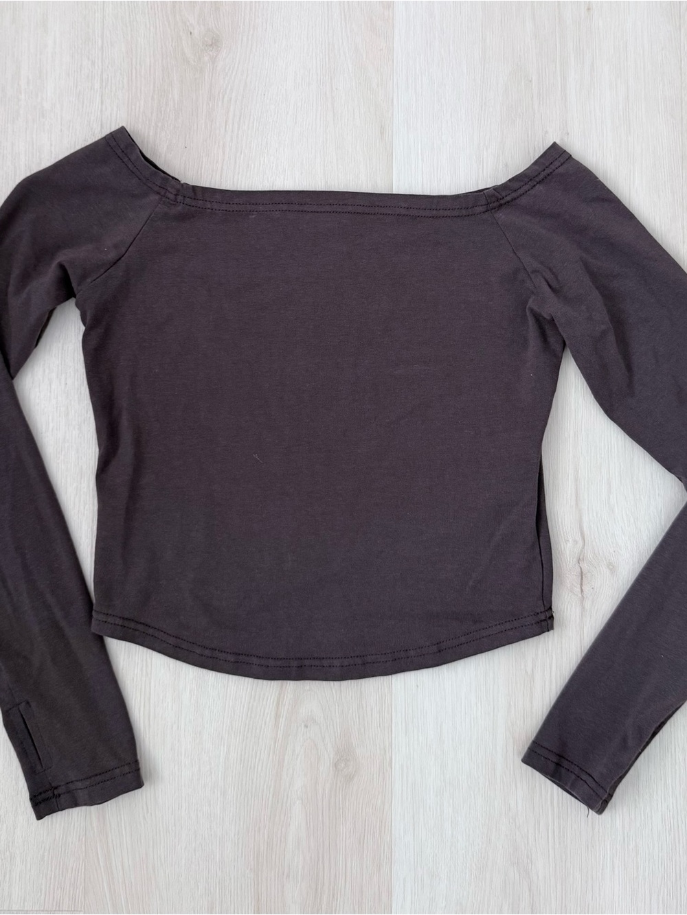Women's Off-Shoulder Long Sleeve Top - Brown